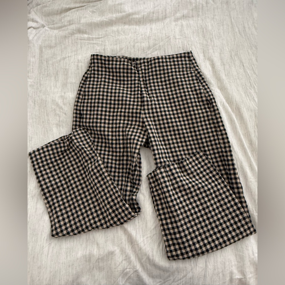 High Rise Linen-Blend Straight Crop Pants - Picture 3 of 8